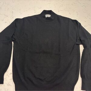 Lord & Taylor Men's Black Turtleneck Sweater 100% casmier